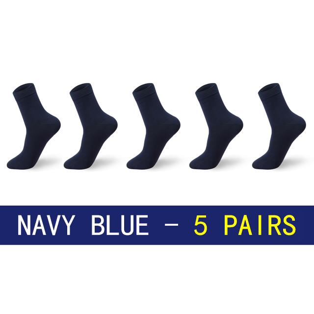 5 Pairs Men Socks Cotton Solid Color Black White Business Fashion Casual High Quality Classic Male Sock Large Size 38-48
