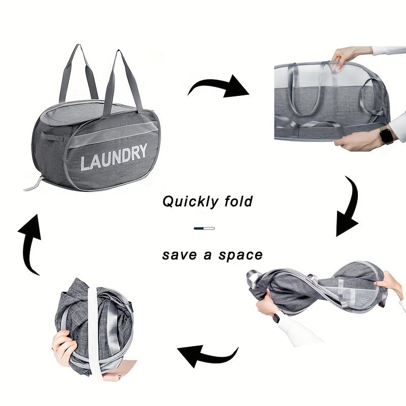 1pc Foldable Laundry Basket Breathable Oxford Fabric Storage Bag for Dirty Clothes Organizer Bag Large-capacity Laundry Bag