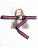 3.2cm Smooth Buckle Striped Canvas Belt - Trendy Korean Style Jeans Accessory for Women