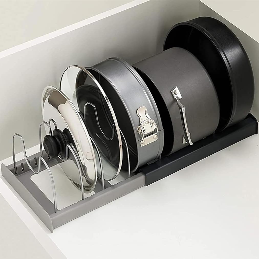 Compartments Pot and Pan Organizer Kitchen Cabinet Pantry Baking for Cutting Boards/Plates/Baking Utensils