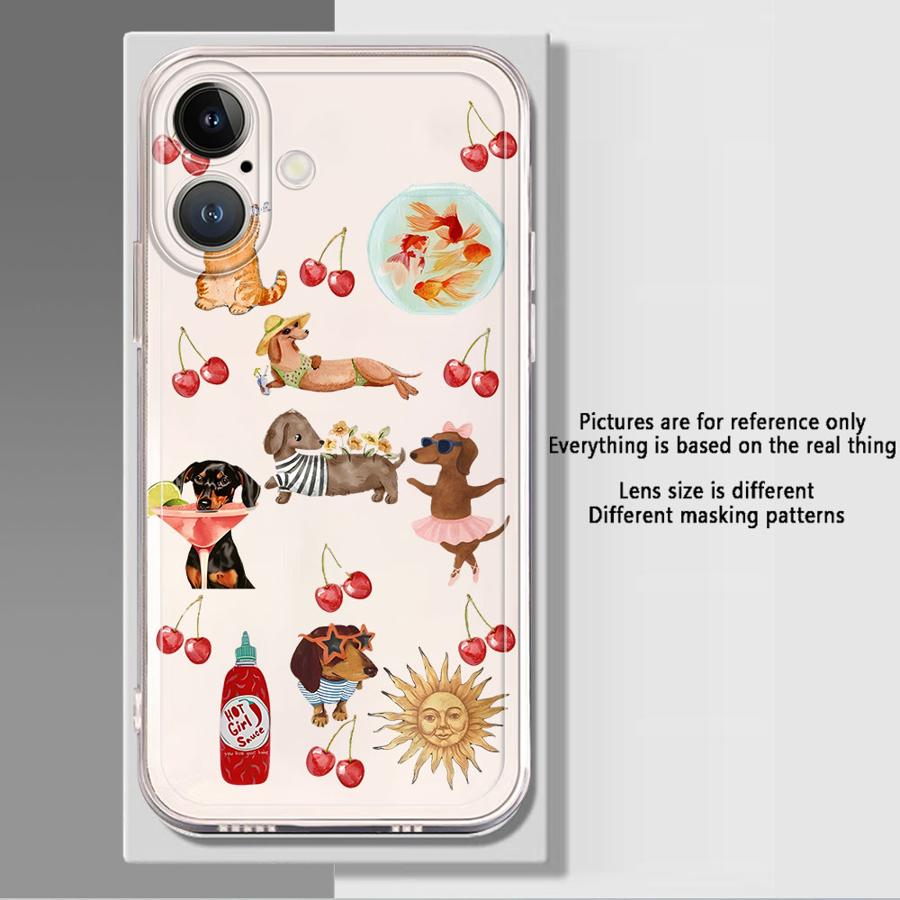 Cartoon Cat And Dog Soft Phone Cover Case for iPhone 17 Pro Max 11 14 Plus Air XR 12 Mini 7 8 13 Pro 16 XS Max 15