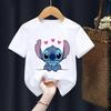 Disney Stitch Summer Graphic T-Shirt Hollow Series Short Sleeve T-Shirt