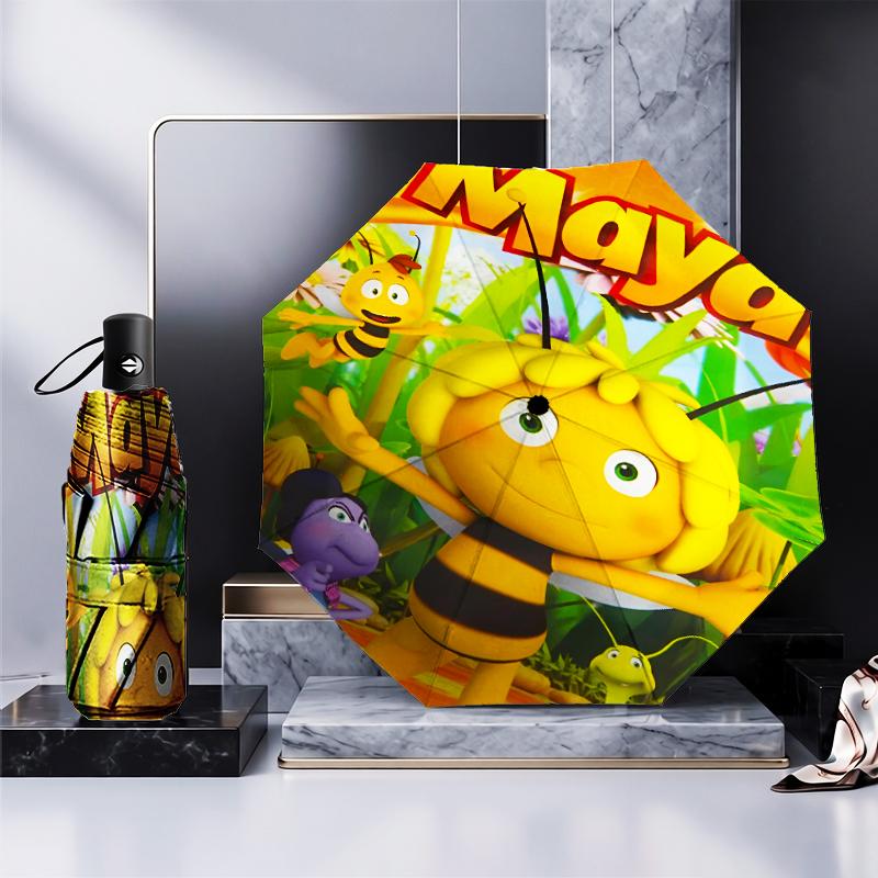Bee Adventure Maya Umbrella Folding umbrella, automatic umbrella 8-Frame for Travel, camping Use Gift for Halloween Christmas