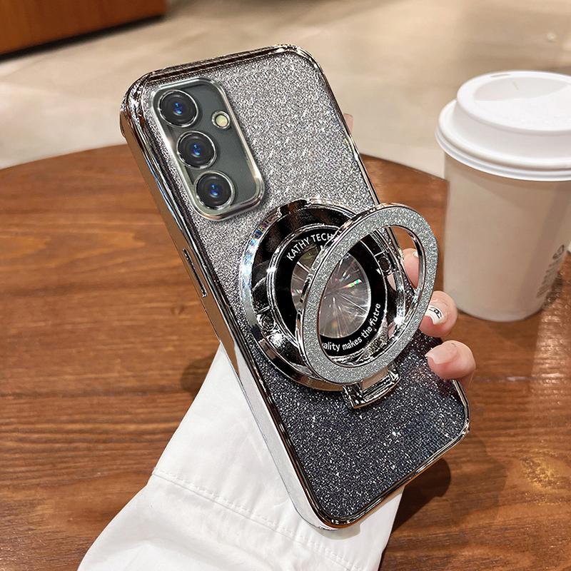 Luxury With Bracket Glitter Case For Samsung Galaxy S25 S24 S21 S22 S23 FE Ultra case For A36 A16 A56 A26 A15 Case Holder Cover