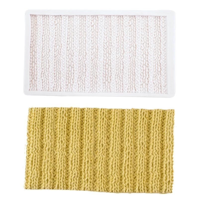 24TE Silicone Knitting Sweater Fondant Molds Crochet Texture Cake Decoration Moulds