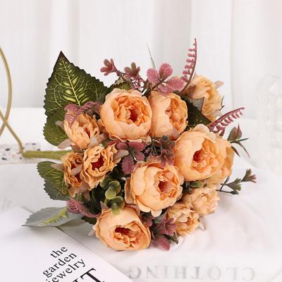 Artificial Peony Flowers Wide Application Multi-purpose Realistic Simple Table Artificial Hydrangea Roses Ornament for Wedding