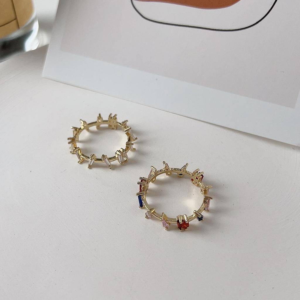 Double Layer Open Zircon Ring - Minimalist Luxury for Women