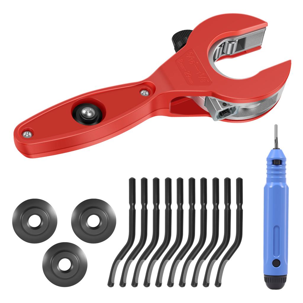 Ratcheting Pipe Cutter Tool Ratchet Type Tube Pipe Cutter Fast Tube Cutting Tool for Cutting 5/16 To 1 1/8 Inches PVC Stainless