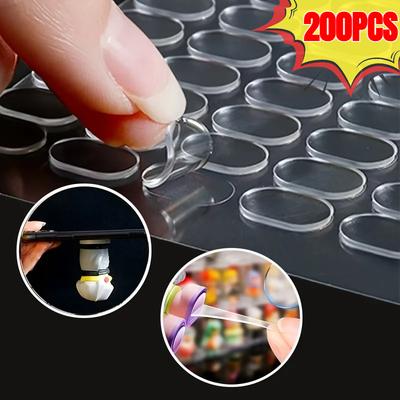 200pcs Transparent Double-Sided Tape Pads - Non-Marking, Anti-Skid Adhesive for DIY Projects & Model Car Decor Double