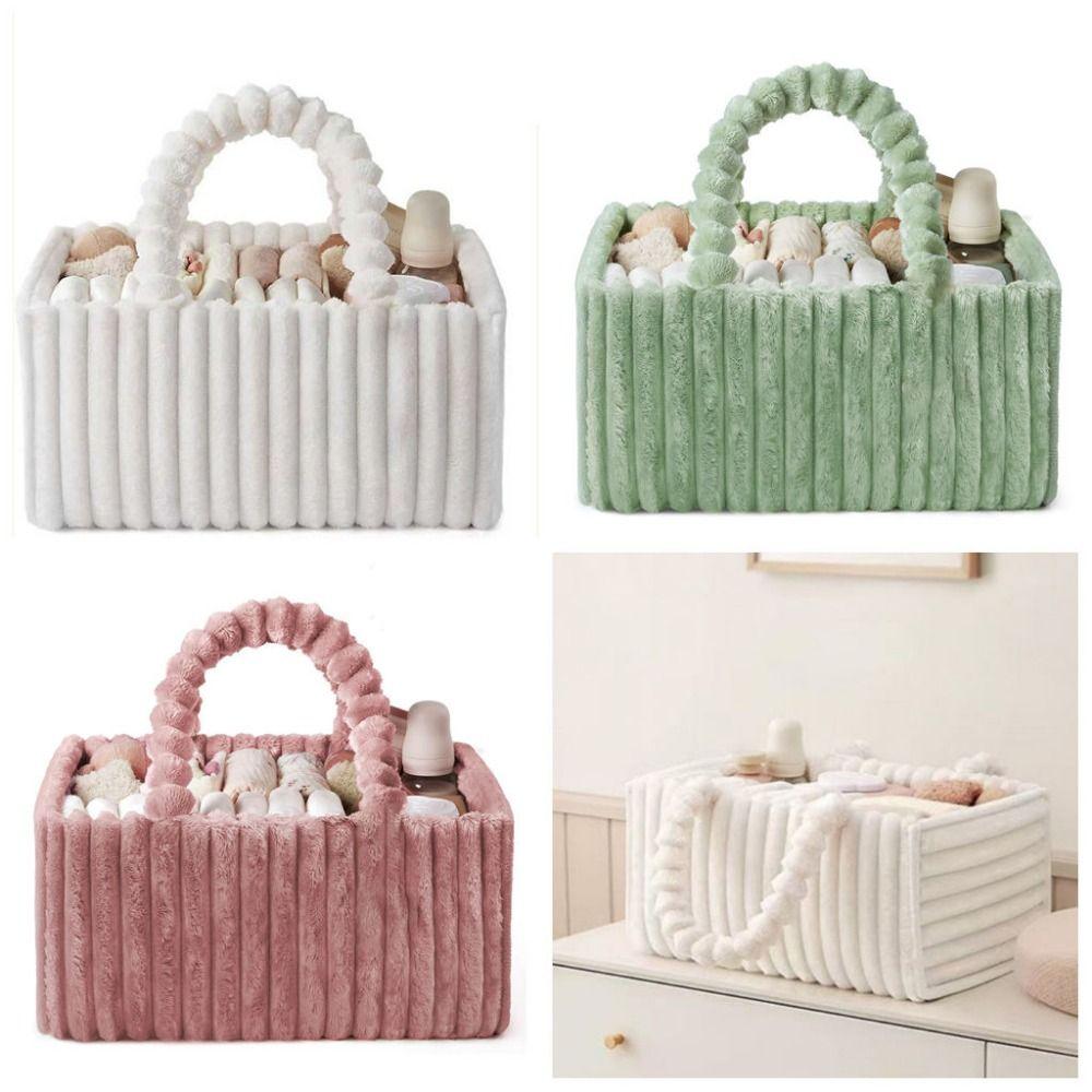 Pohodlný materiál Flanelový organizér na pleny Velká kapacita Přenosný organizér na pleny Vícekapesní košík na uložení do školky