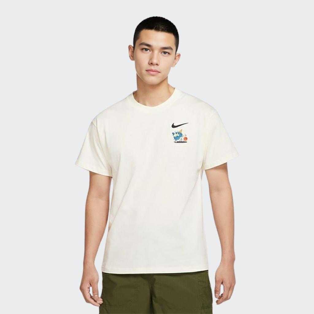 Nike Logo And Letter Cartoon Print Crew Neck Short Sleeve T-Shirt Men Tops White DX6148-133