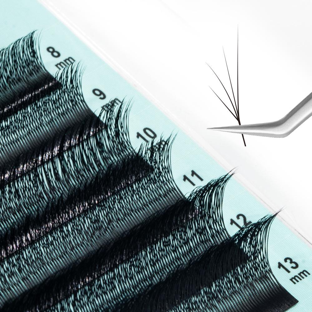 NATUHANA 4D Fox-Type Super Soft Thick Slanted Four-Leaf Clover Eyelashes 0.07C Curl