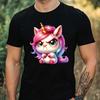 Mens Funny Grumpy Unicorn Motif Cotton T-Shirt Size XS To 5XL-