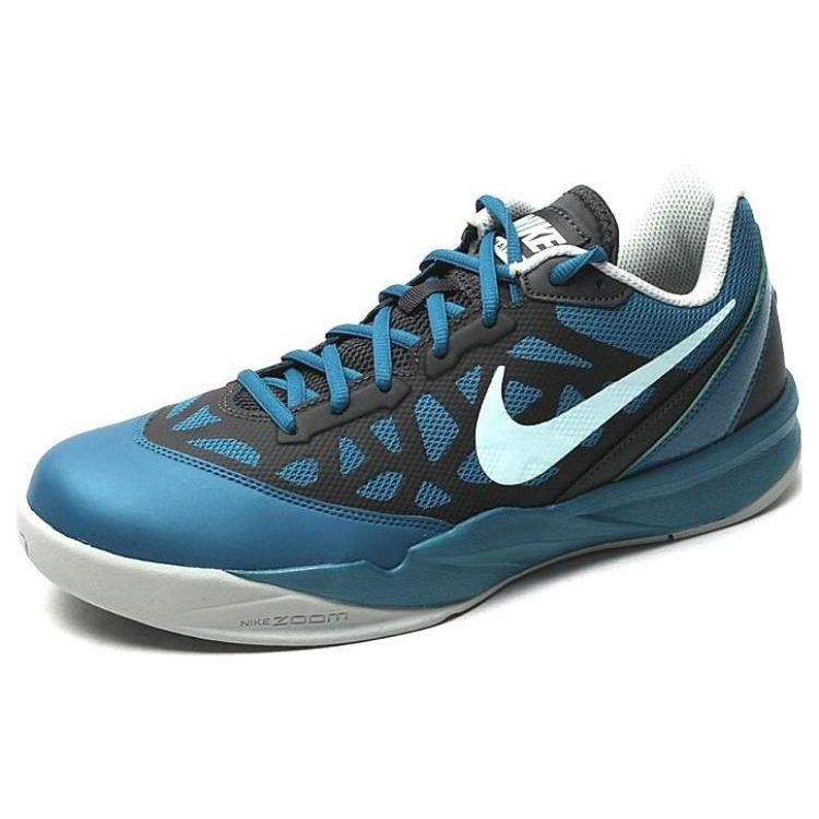 Nike Zoom Attero 2 Rundzehen Schnürschuhe Rutschfest Langlebig Low-Top Basketballschuhe Herren Sneaker Blau 631646-301