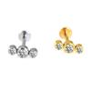 Diamond-Inlaid Stainless Steel Lip Stud Piercing Earring - 1.2*6/8mm