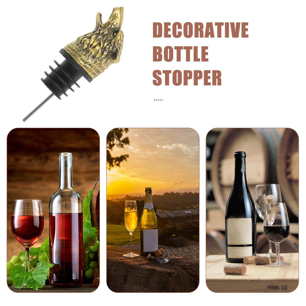 Wolf Head Pourer Danimals Alcohol Bottle Spouts Decanter Oil Alloy Pourers