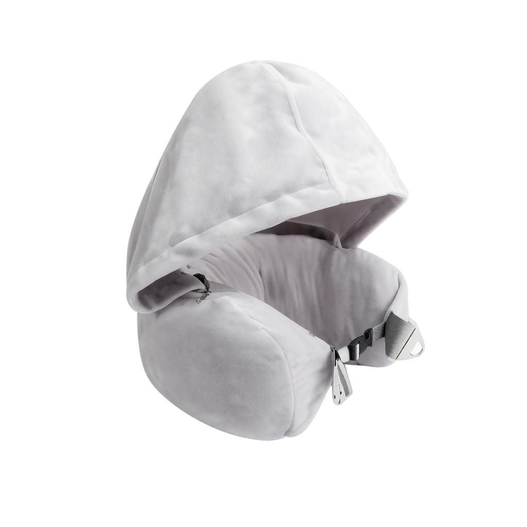 Hooded U-Shaped Travel Neck Pillow with Foam Beads Multi-Functional Portable Nap Pillow for Outdoor and Travel Support