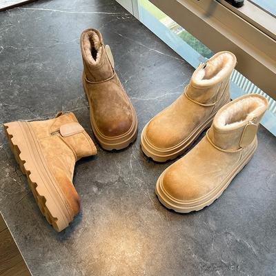 New Warm Snow Boots Women's 2025 Winter Thick-soled Versatile Boots Women's Retro Fleece Women's Boots Casual Martin Boots