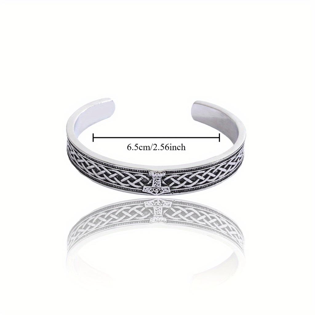 Bransoletka Viking Retro Węzeł Celtycki Runa Młot Modna Otwarta Bransoletka dla Mężczyzn Kobiet Styl Norweski Akcesoria Hip-Hop