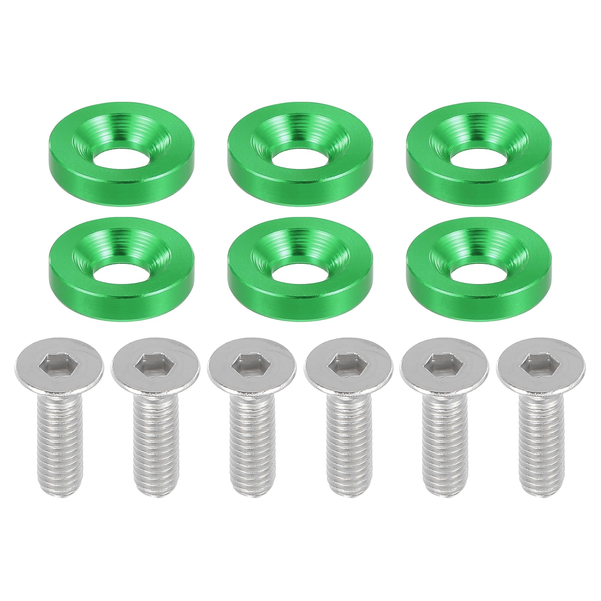 

Motoforti Universal Finish Countersink Fender Bumper Washer Gasket Screw Engine Bay Fastener Kit for чёрный