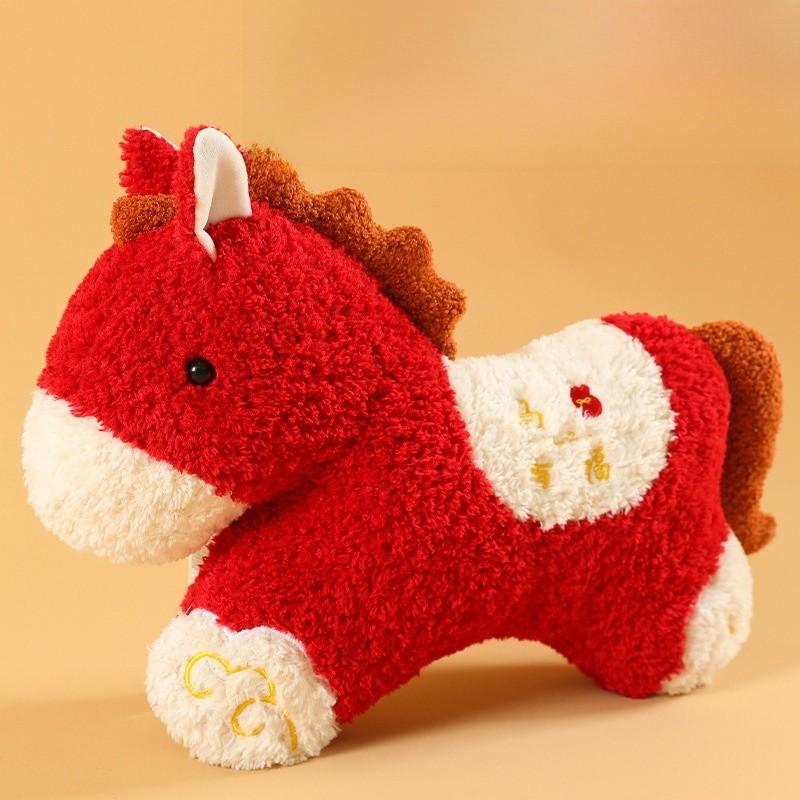 

New Year Plush Toy With Lucky Horse Shape For Home Decor And Giftgiving Wealth