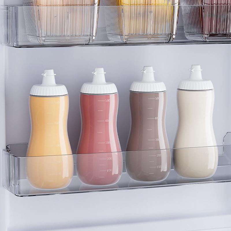 500Ml Large Squeeze Condiment Bottles With Nozzles Ketchup Bbq Sauces Olive Oil Bottle Dispenser Squeeze Sauce Bottle