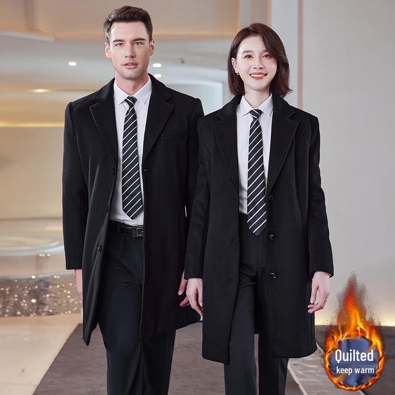 Унисекс утепленное пальто из смесовой шерсти M