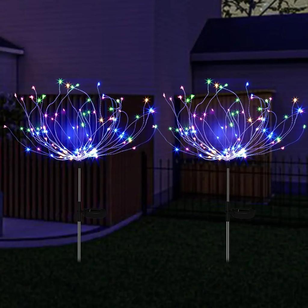LED Solar Power Firework Lights Garden Decoration Fairy Lights Waterproof Outdoor Dandelion Lawn Lamp for Patio Garden Decor