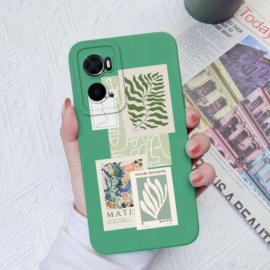 COMAKU Cover Custodia In Silicone Morbido Per OPPO A76/A96/A36 4G - Ultra Sottile Antiurto, Protezione Fotocamera, Colore Verde