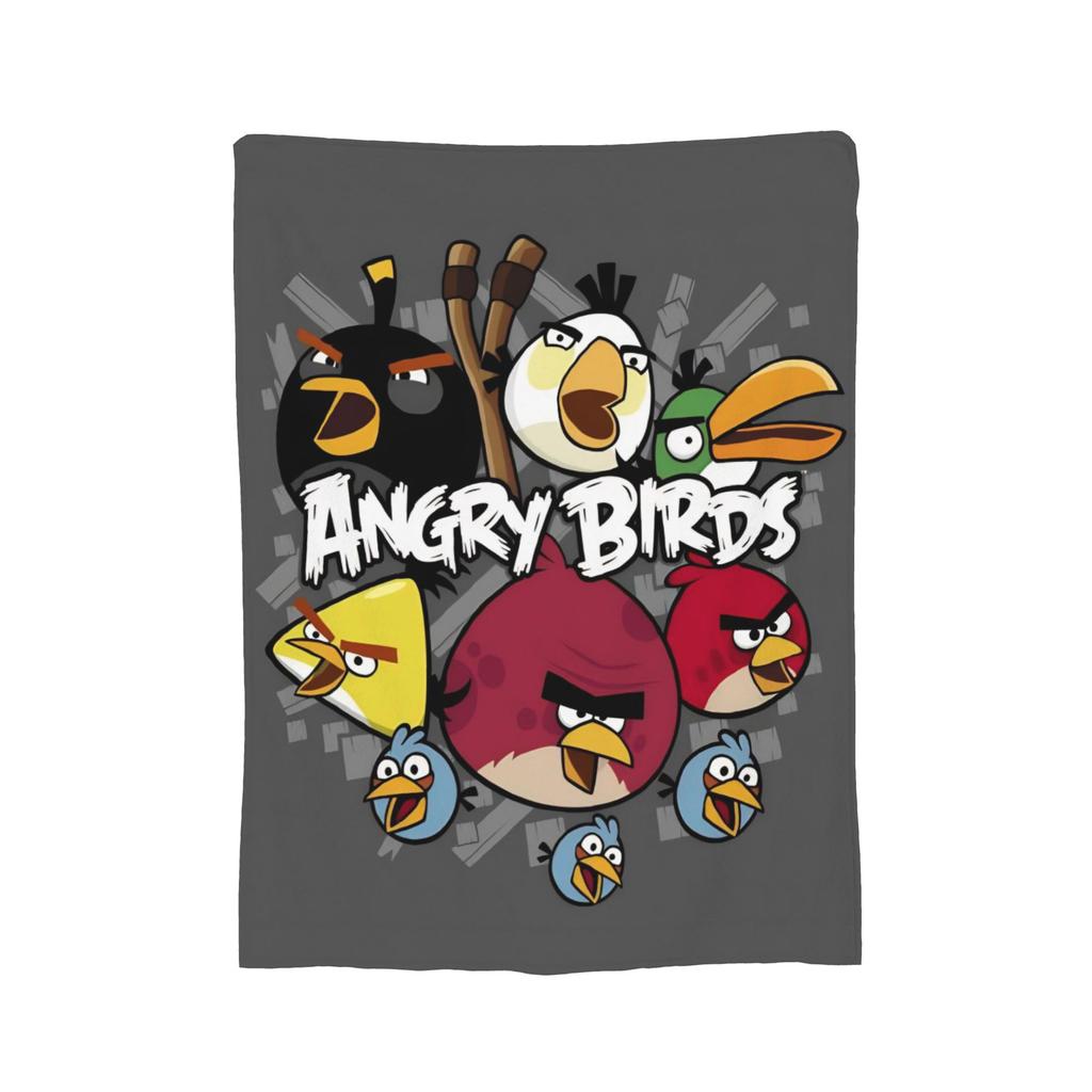 A-Angry Anime B-Birds Games Red Fleece Throw Blankets Blanket for Bedding Car Super Warm Bedspread,