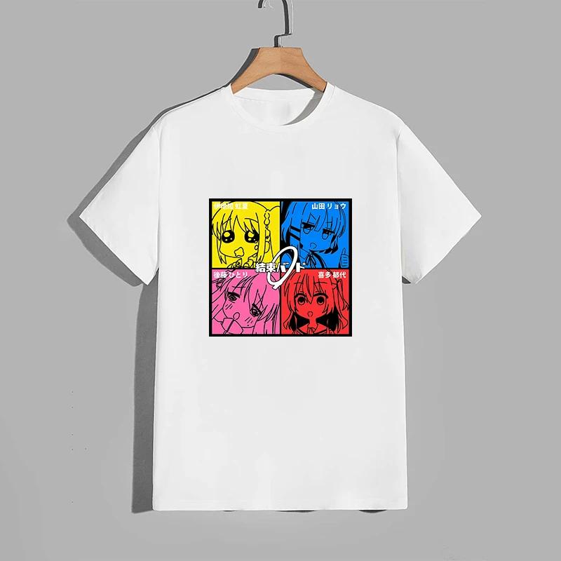 High Quality Pure Cotton Tshirt Kessoku Band Print Tshirt Men Women Daily Casual Comfort Tees Japan Anime Short Sleeve Top