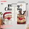 2pcs,2D Plane Printing Window Curtain Santa_ Snowman and Reindeer Polyester Fabric (without Rod) Room Decor Ldeal for Bedroom,