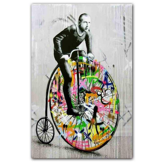 

Граффити искусство Бэнкси постер балерина Абстракция Цвет холст картина гостиная кабинет коридор украшение дома фреска без рамки 21*30cm No Frame