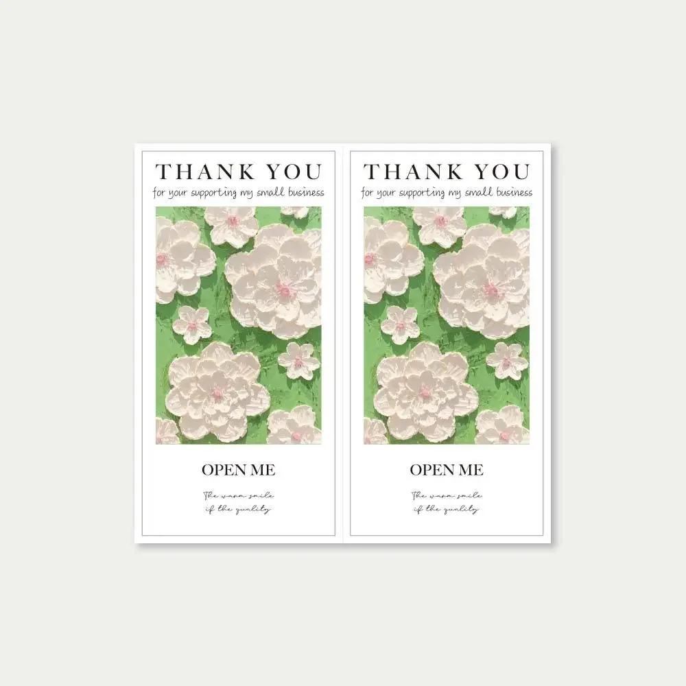50pcs Flower Thank You Stickers Seal Labels For Gift Or Commodity Decor Stickers Small Business Packaging Sealing Stickers