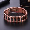 Copper Magnetic Therapy Bracelet Men Women Geometric Design Fashionable Three-Row Magnet Stackable Jewelry