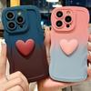 3D Niedlich Liebe Herz Farbverlauf Lockige Welle Handyhülle Für iPhone 15 Pro Max 14 13 12 11 XS X XR 7 8 6 S Plus SE Weiche Hülle