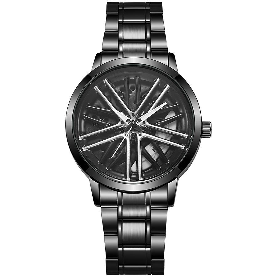 Sports Car Wheel Hub Rotatable Watch Men'S Wheel Quartz Watch Fashion Trendy Men'S Watch