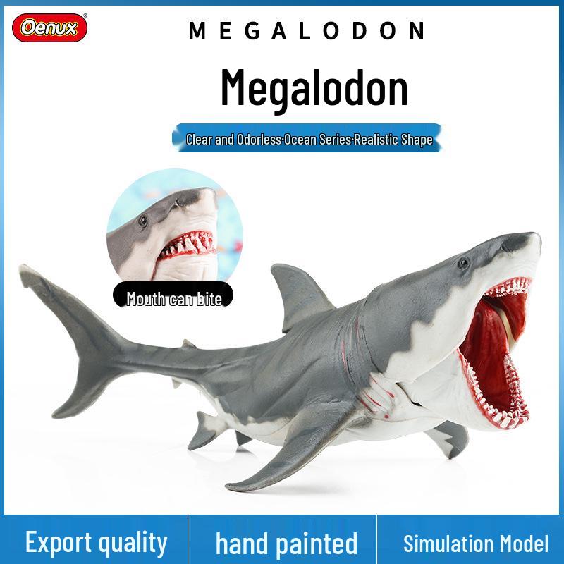 Megalodon and Great White Shark Model Toy - Marine Life Animal Ornament for Kids