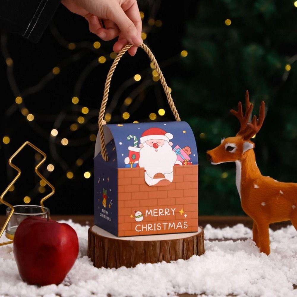 Shop New Year Nougat Chocolate Candy Gift Basket Xmas Gifts Bag Packaging Boxes Christmas Handbag