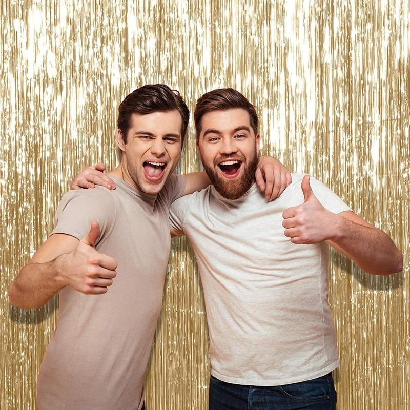 1*2m Rose Gold Metallic Foil Tinsel Fringe Curtain Door Rain Wedding Birthday Party Decoration