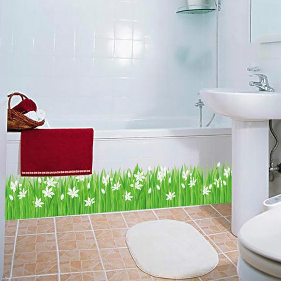 Gras Schmetterling Blumen Fußleiste Sockelleiste PVC Wandaufkleber Zimmer Kinderzimmer Dekor