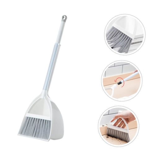 BRIGHTFUFU Kids' Broom and Dustpan Set, Plastic Cleaning Toy for Toddlers, Pretend Play, Household Cleaning Tools for Kids, 1 Set
