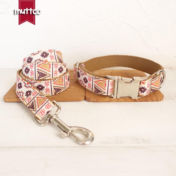 MUTTCO Ethnic Style Dog Collar and Leash Set UDC-058 XL