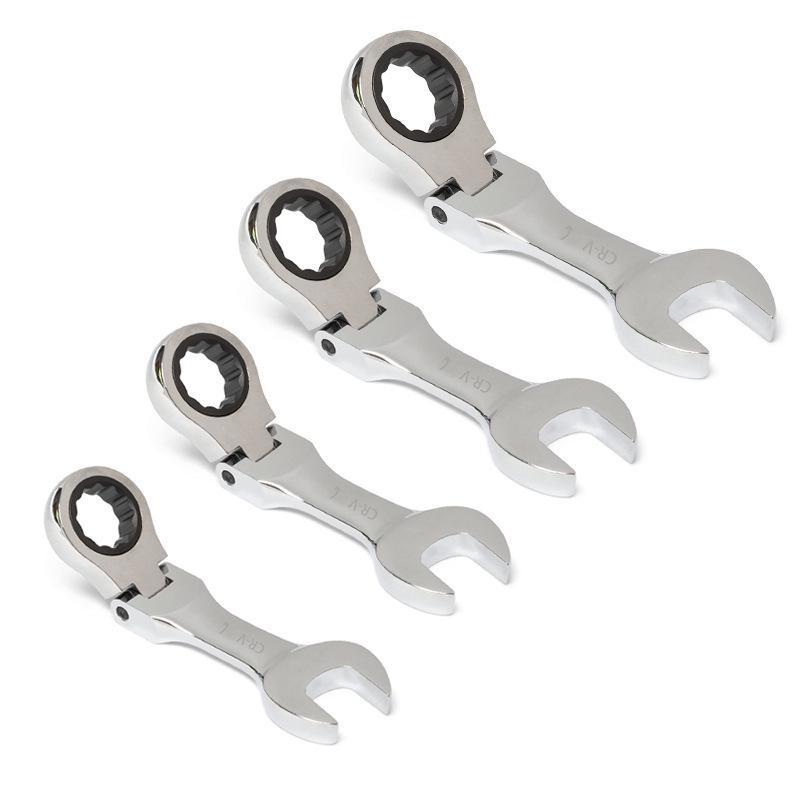 Metric Mini Dual-Use Short Handle Ratchet Wrench for Woodworking