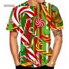 Summer Men's 3D Printed Crew Neck T-Shirt Christmas Dress Up