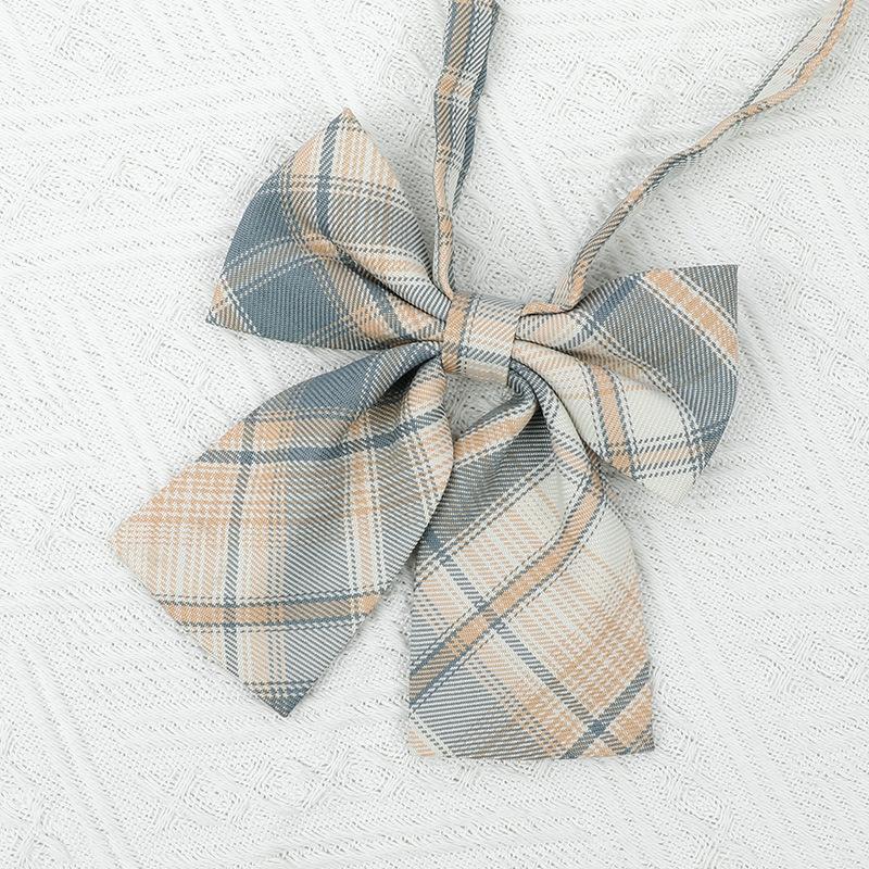 

Jk Green Plaid Retro Striped Dark Green Japanese Lazy No-Tie Female Bachelor S Uniform Bow Tie College Male Trend