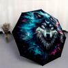 1pc Moons and Vibrant Cosmic Flames Wolf Automatic Open/CloseUmbrella,Compact Umbrella for Men & Women Day Gift.C016