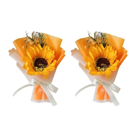 2 Pcs Mini Sunflower Bouquet Scented Artificial Soap Flower Birthday Valentine's Day Gifts