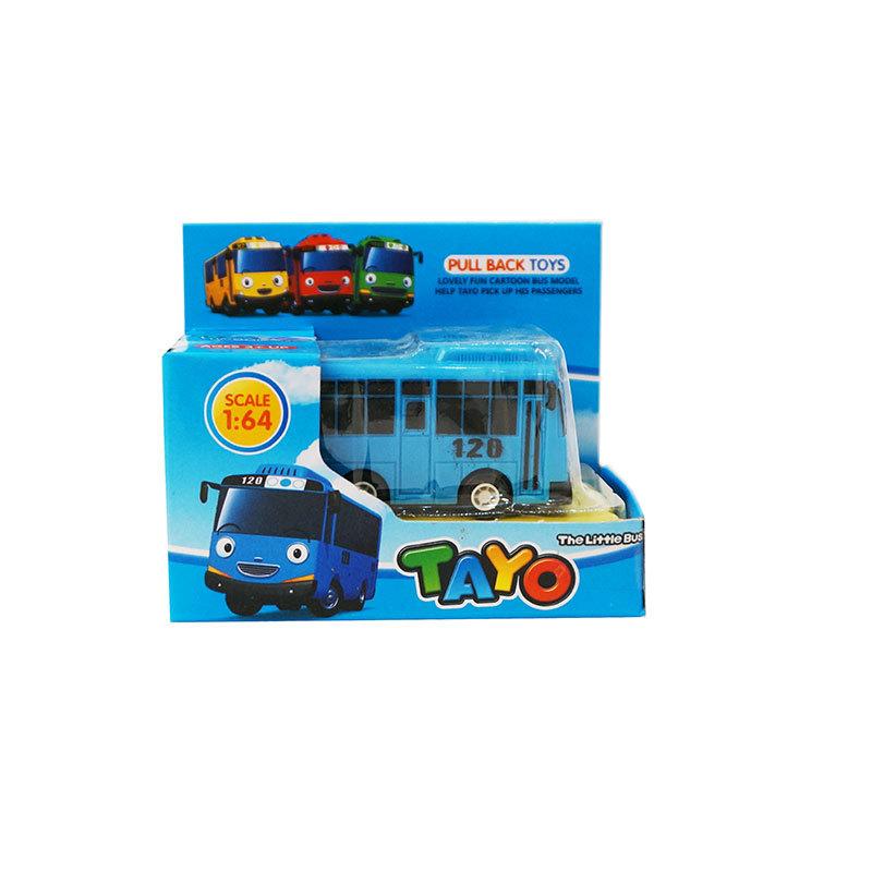 1/64 Cartoon TAYO Bus Kids Toys Mini Pull Back Car Korean Anime Model Bus Toy Play Vehicles Educational Toys for Children Boys Gifts