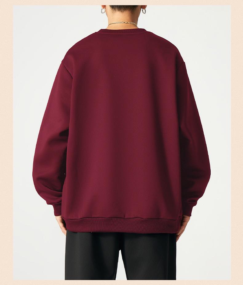 Men's Trendy Red Plus Size Fleece Hoodie 2026: Youth Fashion Long Sleeve Sports Top